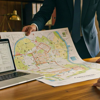 Conveyancing discussed by Person At Desk